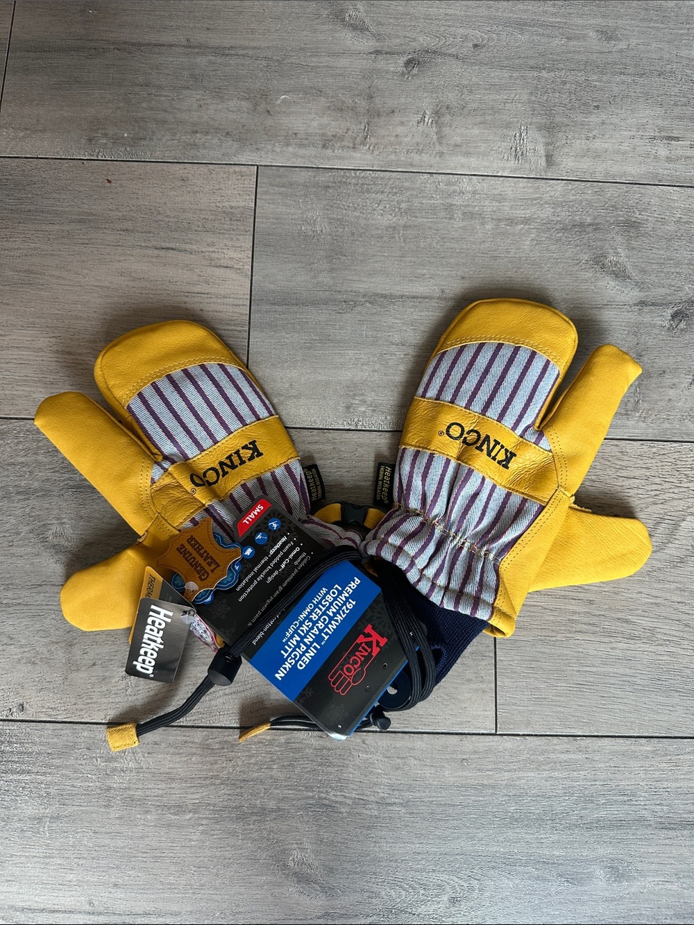 Kinco Yellow Striped Insulated Snow Mitts